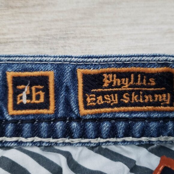 Rock Revival Phyllis Easy Skinny Jeans Women's‎ Silver Studded Low Rise Look 26 - Picture 9 of 11